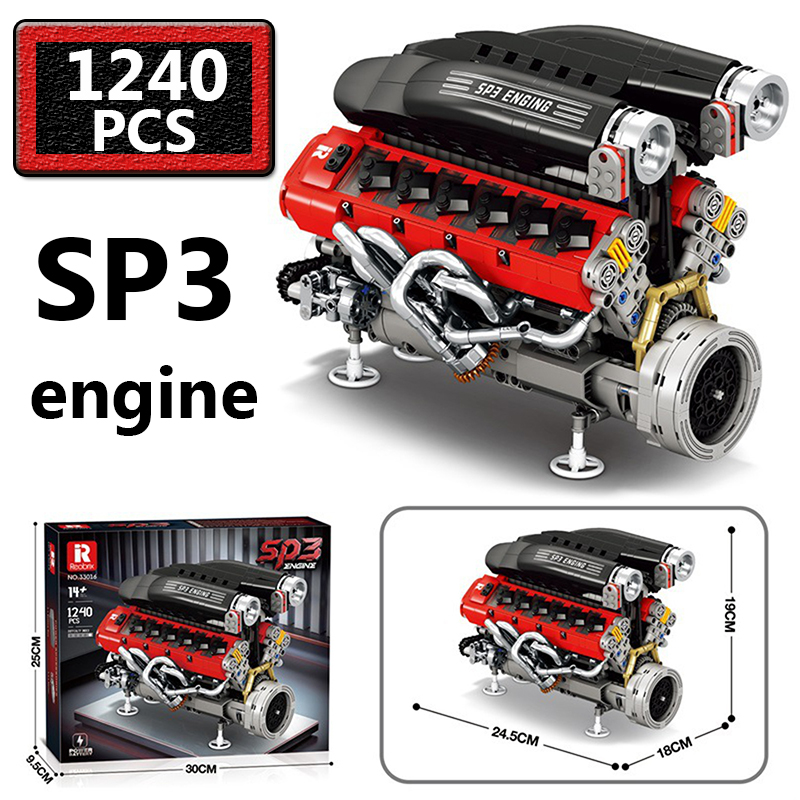 Kids Toys Car - 1240PCS Car Engine SP3 Engine 12