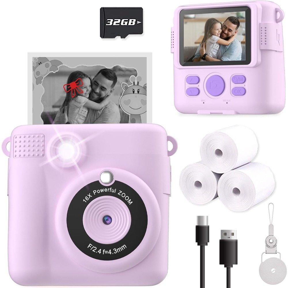 Toys For Kids Video - Instant Print Camera for Kids, HD