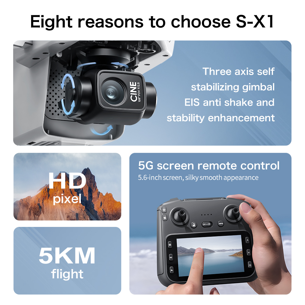 Lenovo S-X1 Drone 8K HD Profes - đánh giá và giá Toys For Kids Video