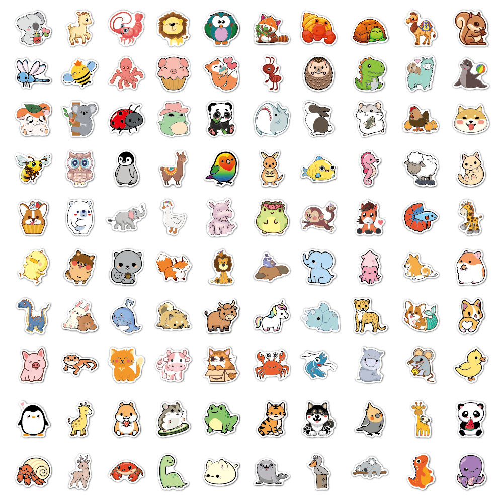 100pcs Funny Animal Stickers C - đánh giá và giá Kids Toys Logo